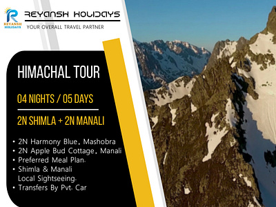 Instagram Post : Reyansh Holidays branding design graphic design himachal holidays instagram post tour travel