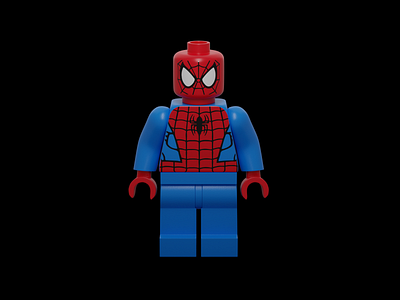 lego figure spider man / second work 3d 3d modeling blender character illustration isometric low poly