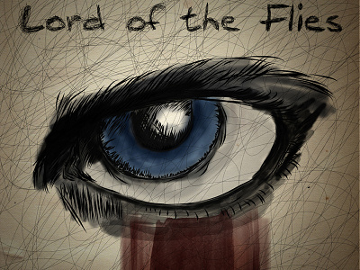 Lord of the flies art blood book cover digital eye flies illustration lord painting poster
