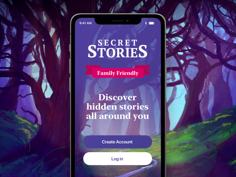 Secret Stories – Exploring Local Mysteries adventure app discover ios location map navigation splash travel ui ux
