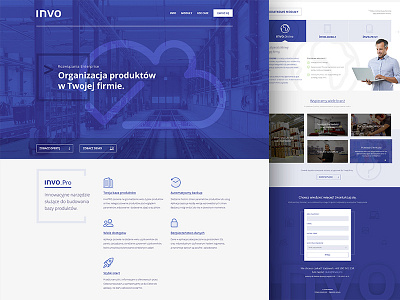 invo pro blue commerce features hero landing landing page one page tabs