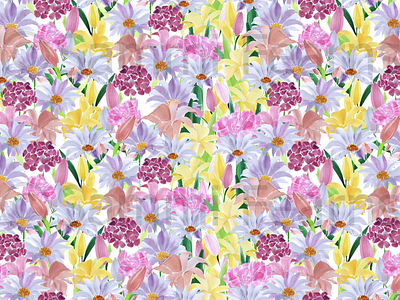 Wall of Watercolour Florals design illustration pattern print