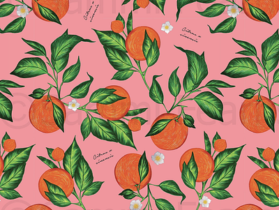 Citrus design illustration pattern print