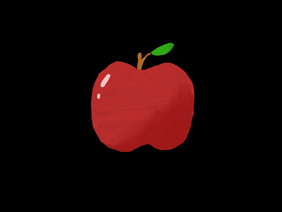 Apple apple black food fruit illustration red simple