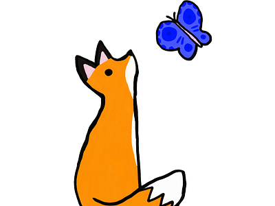 A Fox and Butterfly