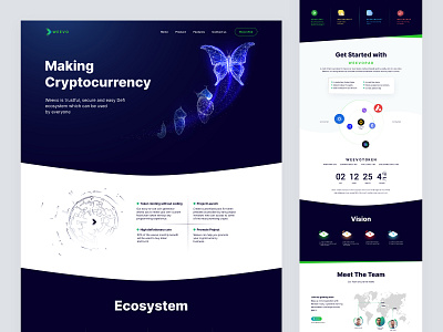 Landing page for "Weevo". cryptocurrency cryptolanding currency design interface landing landing page token ui uidesign ux uxdesign