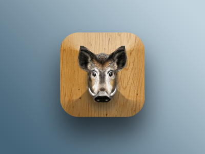 Hunting Icon app art design icon interface ios mobile skevomorfizm ui