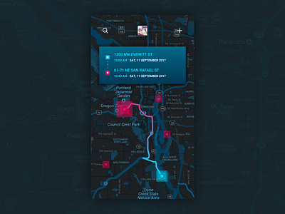 Search of a route for app android app interface ios map mobile navigation pin square ui ux