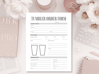 Canva Custom Tumbler Order Form