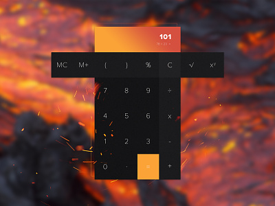 Daily UI 004 - Calculator 004 calculator challenge daily ui dailyui fire lava math ui ux volcano