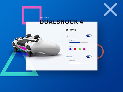 Daily UI 007 - Settings 007 blue clean controller daily ui dailyui dualshock playstation settings sony ui ux