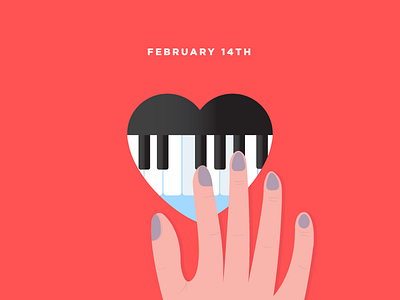 Piano & I february 14th hearts love music piano valentines