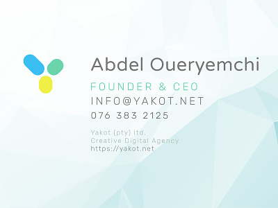 Yakot - Business Card - Concept 1 businesscard corporateidentity design print typography vector