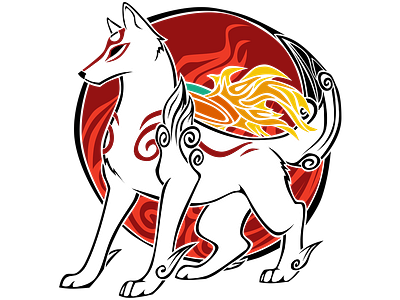 Amaterasu design tattoo wolf