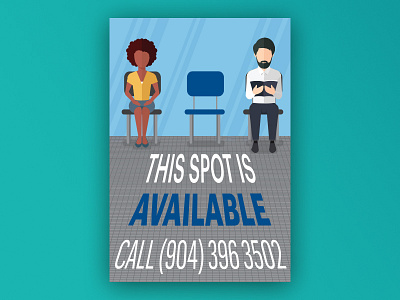 This Spot is Available ad available illustration newspaper people sitting spot