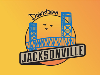 Jacksonville Areas - Downtown badge bridge city badge downtown florida geofilter icon jacksonville jax snap snapchat sunset