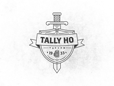 Tally Ho Tavern bar brothers coat of arms logo mug shield sword tavern