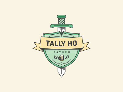 Tally Ho Tavern // V2 bar beer coat of arms logo mug sword tavern