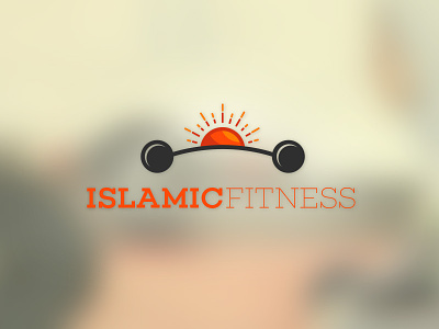 Islamic Fitness barbell islam logo moon muslim ramadan sun sunset sunshine