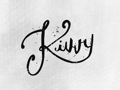 Kivvy custom grunge handwritten ligature logo name typography