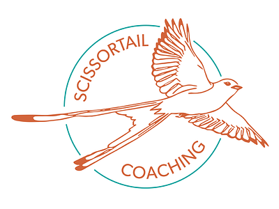 Scissortail Coaching logo bird branding circle coaching design flight illustration logo passport stamp wellness wings