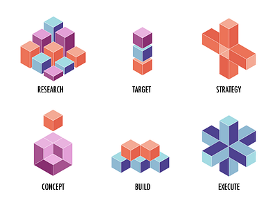 Isometric Icons building blocks dimensional iconography icons isometric