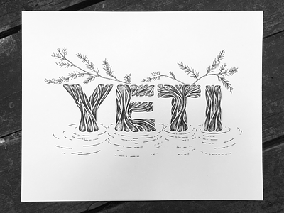 YETI cooler drawing illustration ink outdoors sketch trees water yeti
