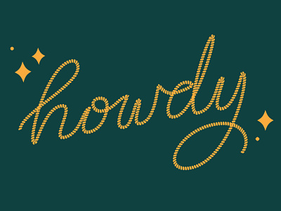 Howdy illustration lettering script typography vector