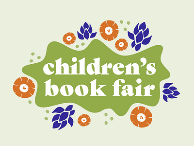 Children's book fair branding digital drawing floral illustration logo typography vector