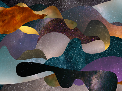 Cosmic Collage blob blobby collage color cosmic design digital matisse sky space stars vector