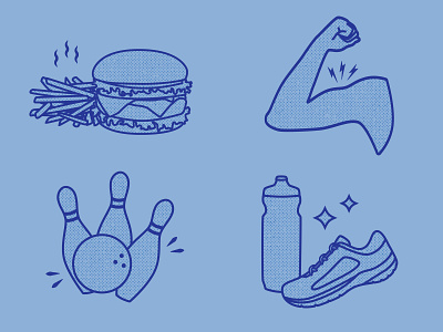 Benefits icons branding design digital drawing hamburger icon illustration illustrator strength vector