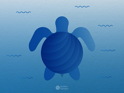 Turtle animal graphic design illustration minimal turtle under water