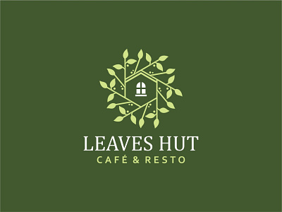 House Leaves Logo branding construction design graphic design green house leaf leaves logo nature real estate vector