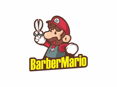 Barber Mario animation branding design graphic design illus illustration logo vector