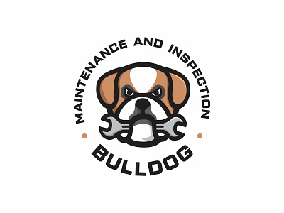 Bulldog Maintenance badge logo branding bulldog logo dog logo emblem logo graphic design logo logo design vector logo