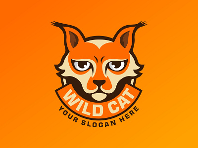 Wild Cat Logo cat logo logo design logo vector mascot design mascot logo sport logo wild cat logo