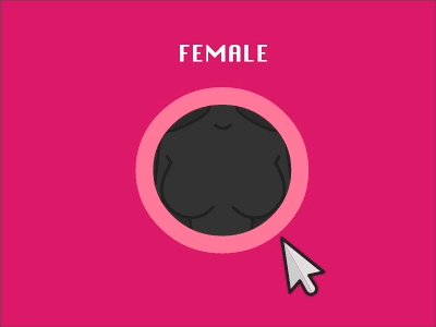 Female Hover Effect animate boobs button female hover smooth switcher woman