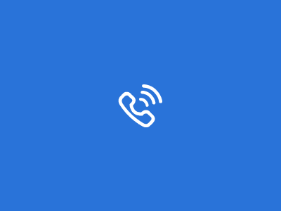 Ring Ring ... Pick up your Phone animation blue icon outline phone ring white