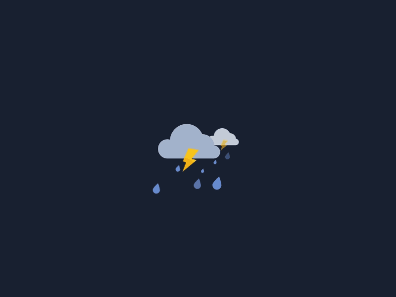 Rainy Day App icon animated app icon clouds drops flash forecast lightning rain storm weather