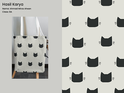 Tote bag font cats graphic design gwsn pattern