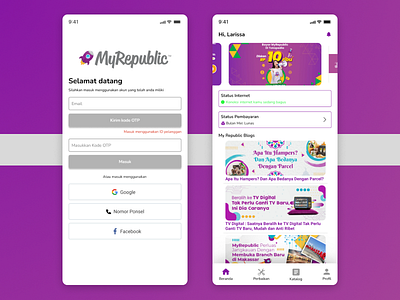 Re Design MyRepublic app design ui ux