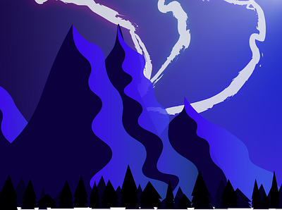 Bob Ross S08E13 adobe bob ross design graphic design illustration illustrator mountains scene scenery vector