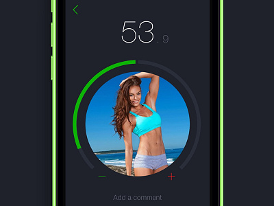 Weight Slider app design ios 7 post slider