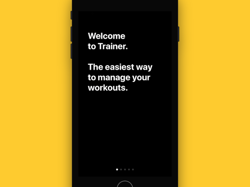 Trainer Intro animation intro ios 11 onboarding simulator workout xcode