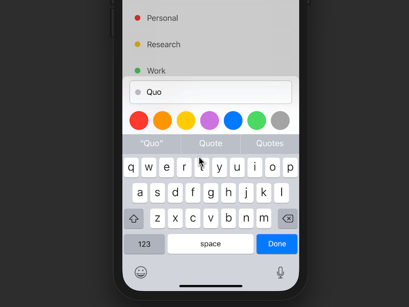Tags Interaction animation interaction ios iphonex notes tags