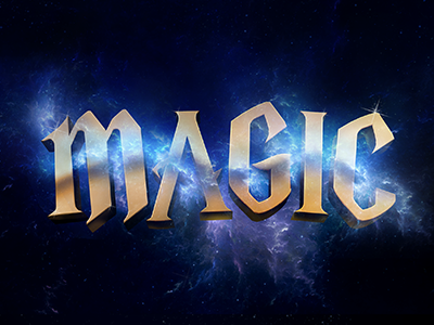 Magic 3d cinema 4d harry potter space sparkles typography