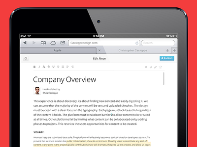 Editor Concept app content creation edition publish web