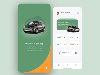 E-Car App Design | Car controller app design | Xd App Design