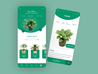 Plant Shop App Design | Xd App Design | Rocolux Graphix design e commerce app design soft ui design trends graphics ui ux xd app design xd design