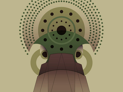 Geometric Platypus Head animal australian dot painting graphic designer green illustration illustrator inspired platypus san francisco vector